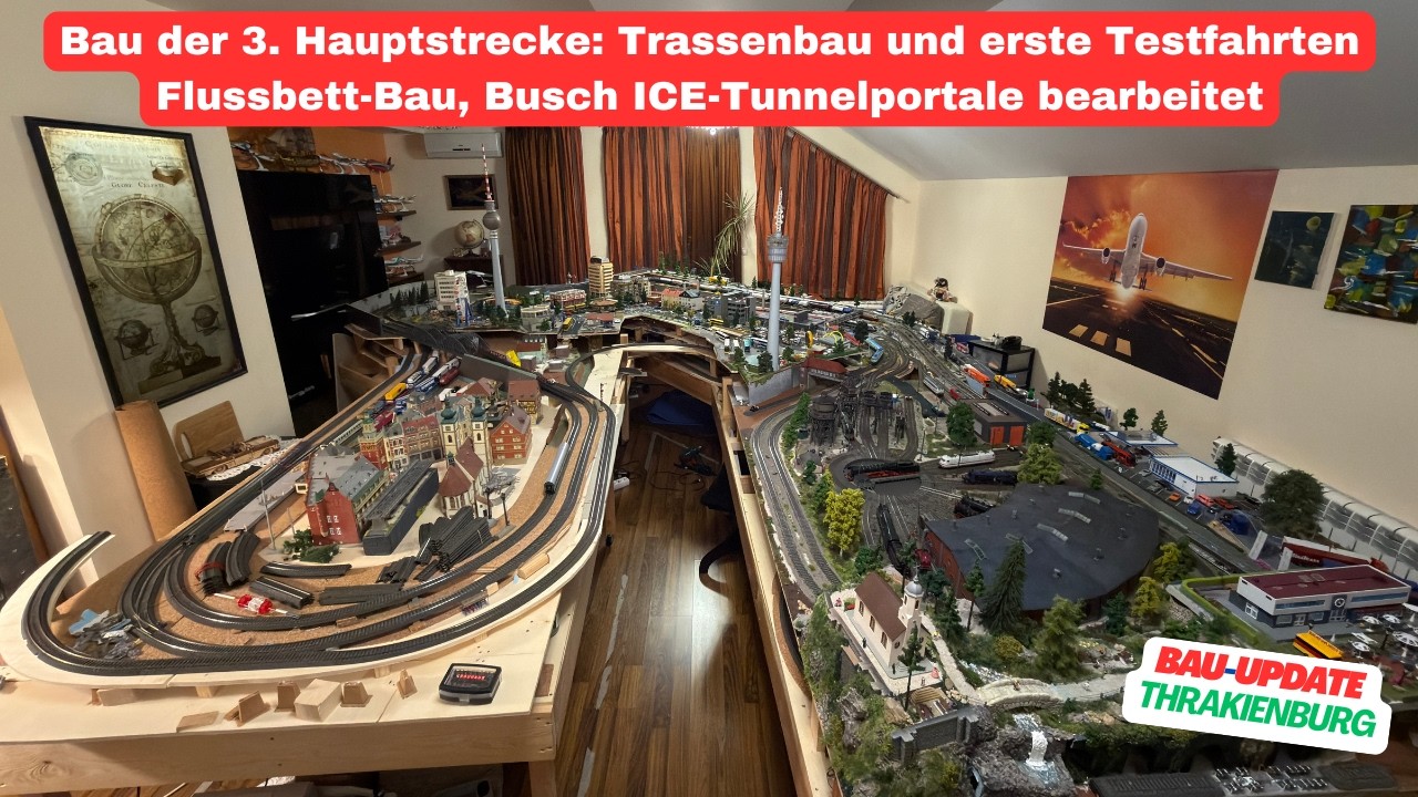 Bau der 3. Hauptstrecke: Trassenbau & erste Testfahrten, Flussbett-Bau, ICE-Tunnelportale bearbeitet