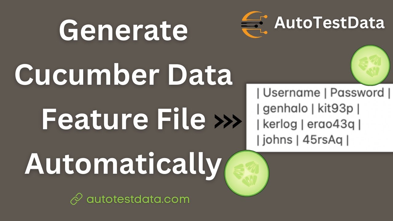 Generate Data for Cucumber Feature File Automatically | Cucumber Feature File | #autotestdata