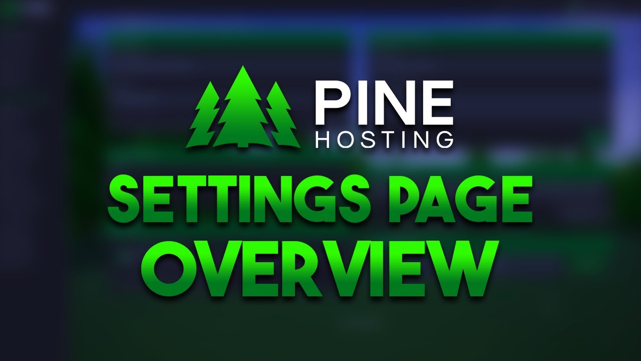 Settings Page Overview | Pine Hosting Panel