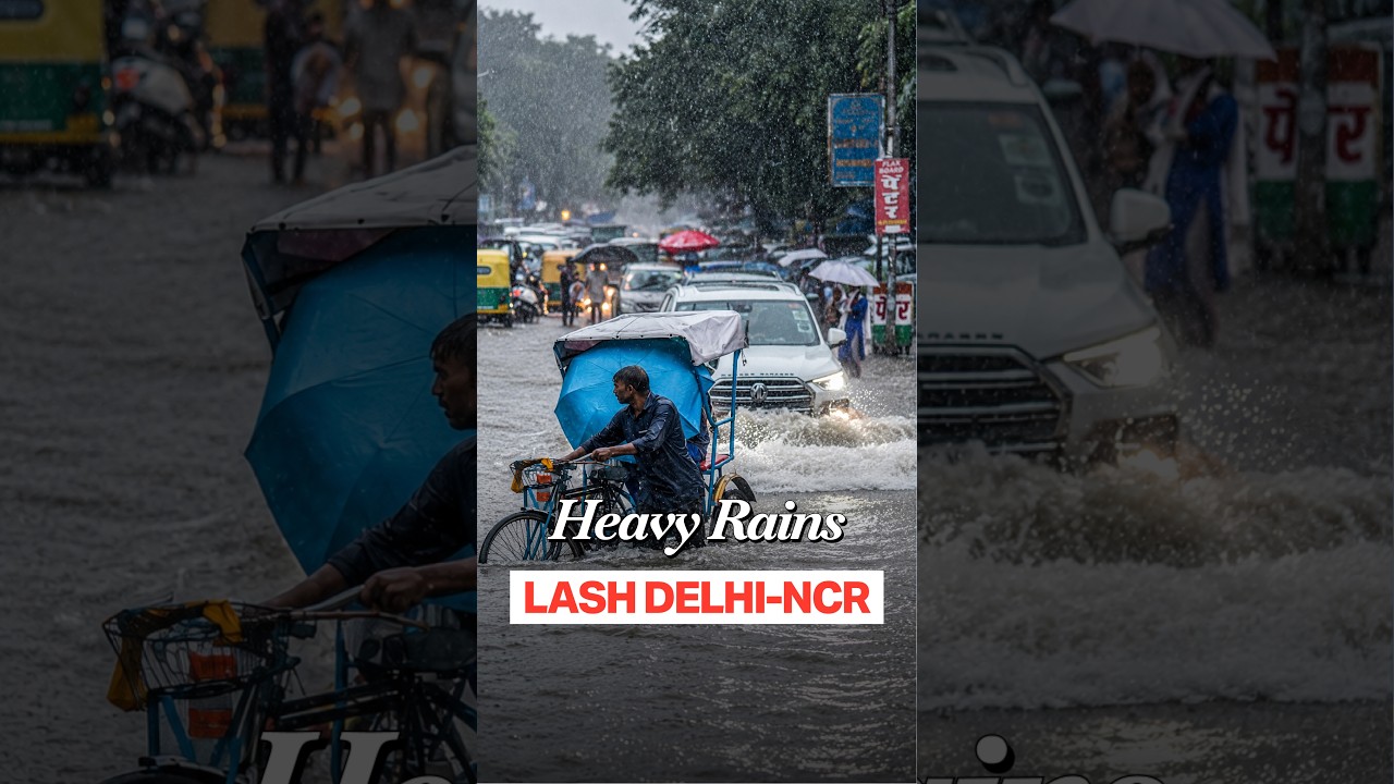 IMD Issues Red Alert As Heavy Rains Lash Delhi-NCR, Disrupting City Traffic