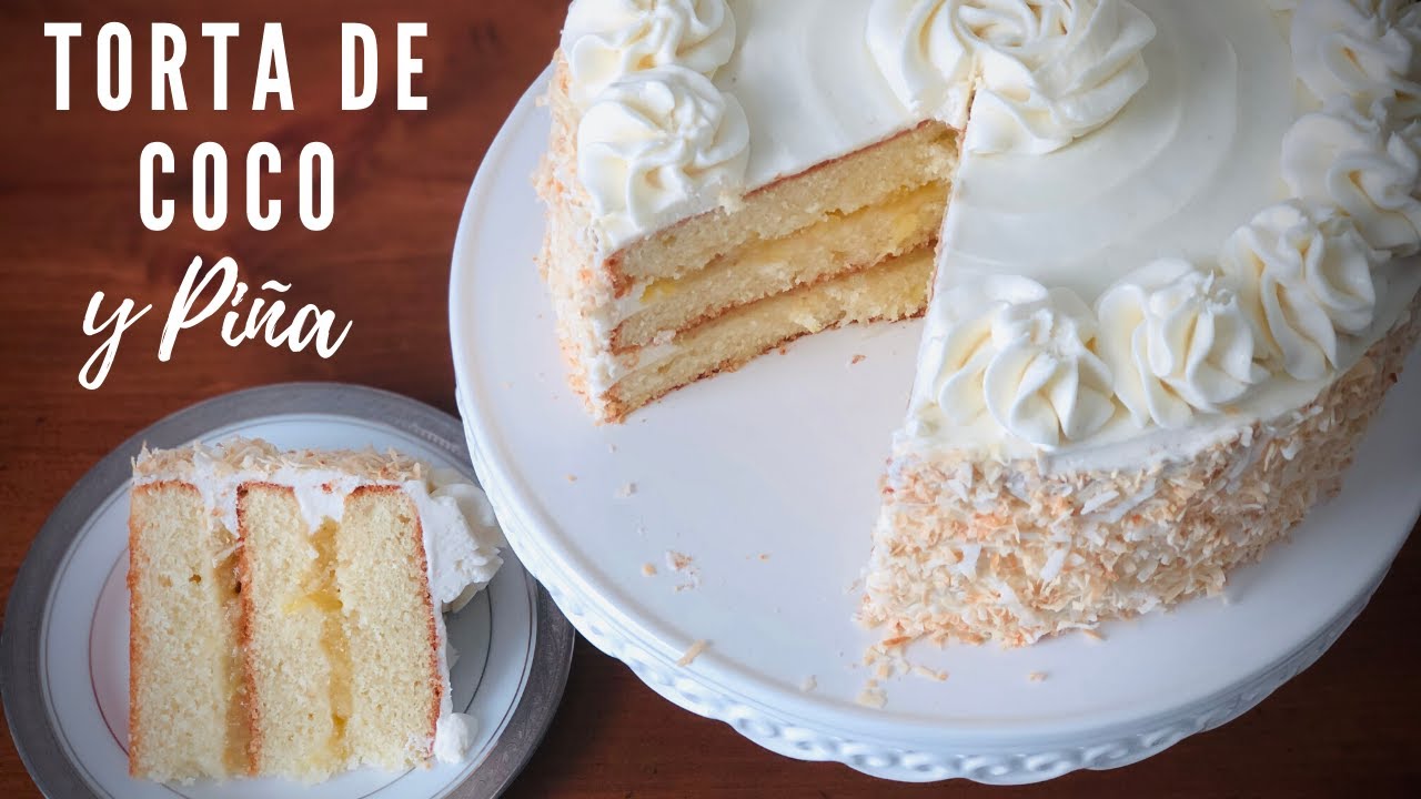 TORTA DE COCO 🥥  CON RELLENO DE PIÑA 🍍