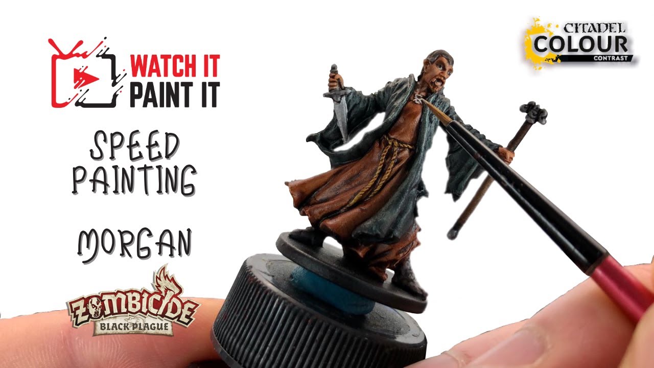 Speed Painting Zombicide Black Plague Survivor Morgan with Contrast Paints