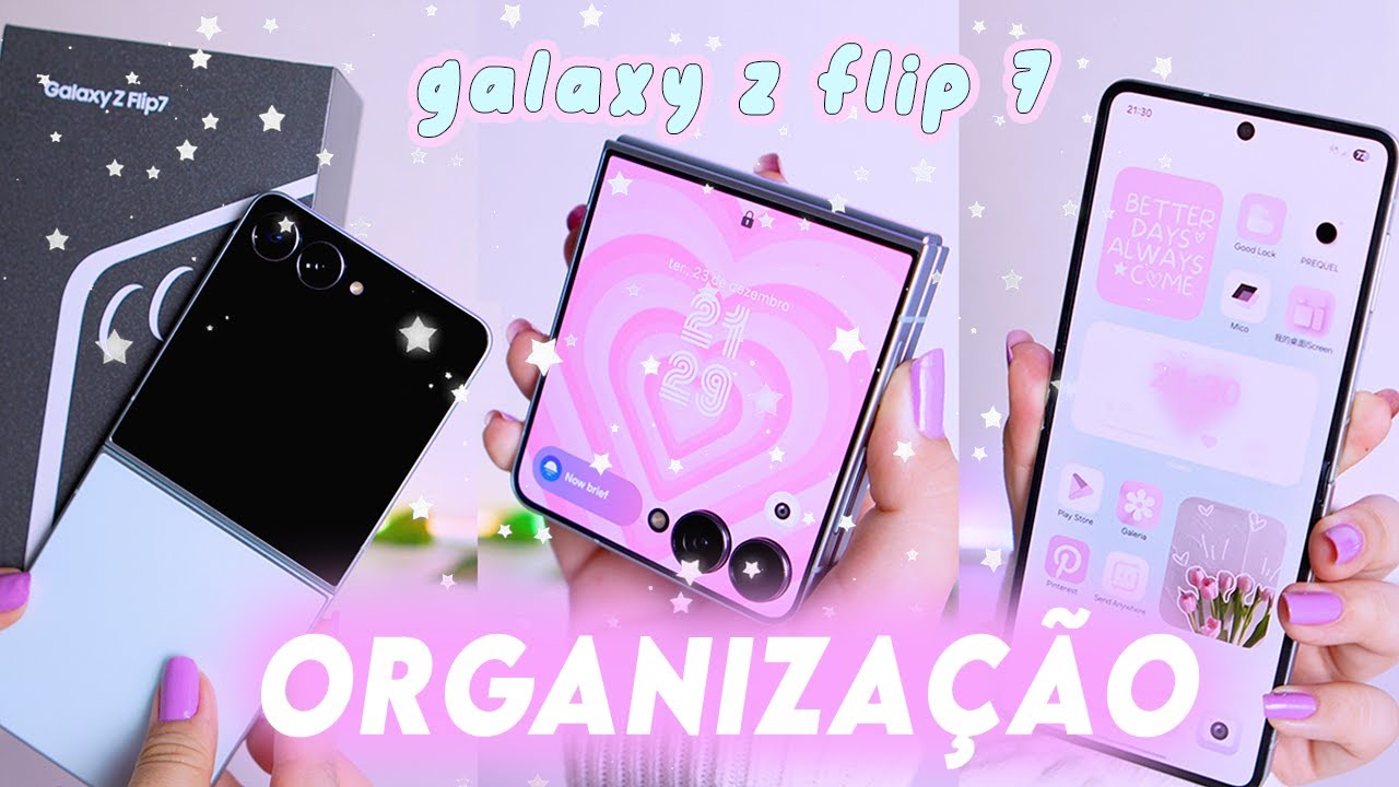 Organizando do zero meu novo celular: Galaxy Z Flip 7 💚✨🌷🎀