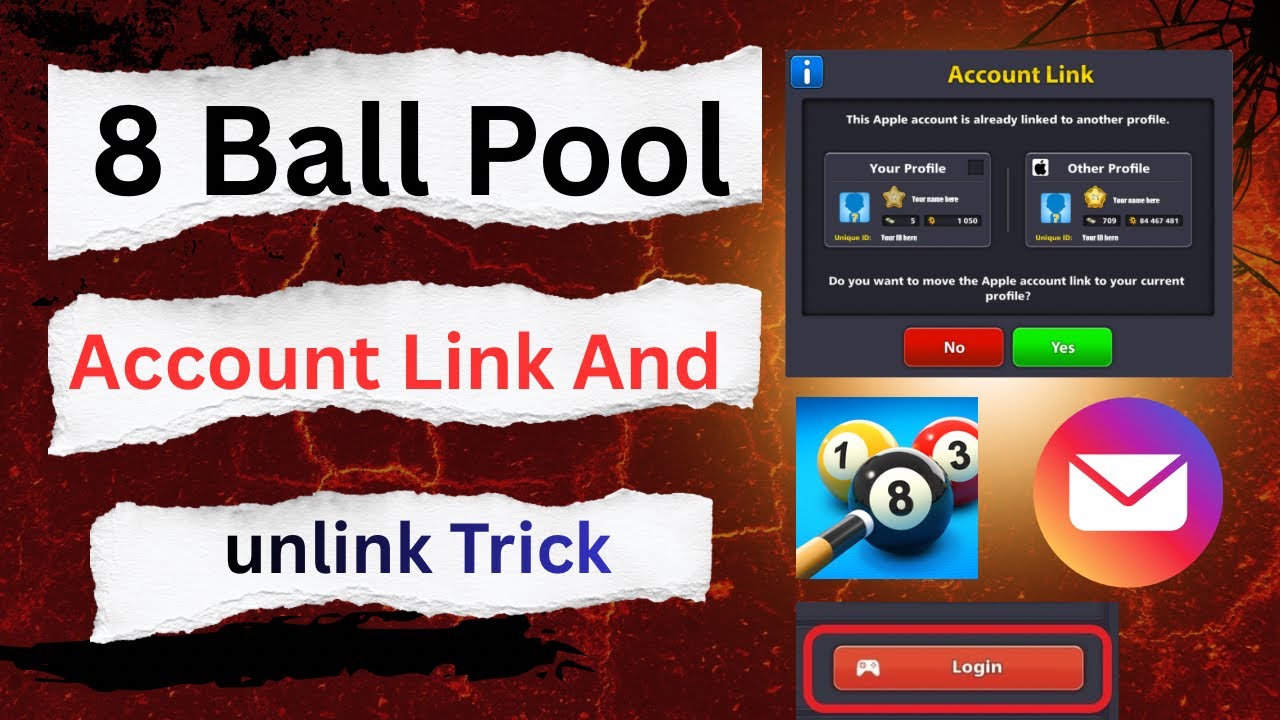 8 Ball Pool Gmail Account link and unlink Trick 