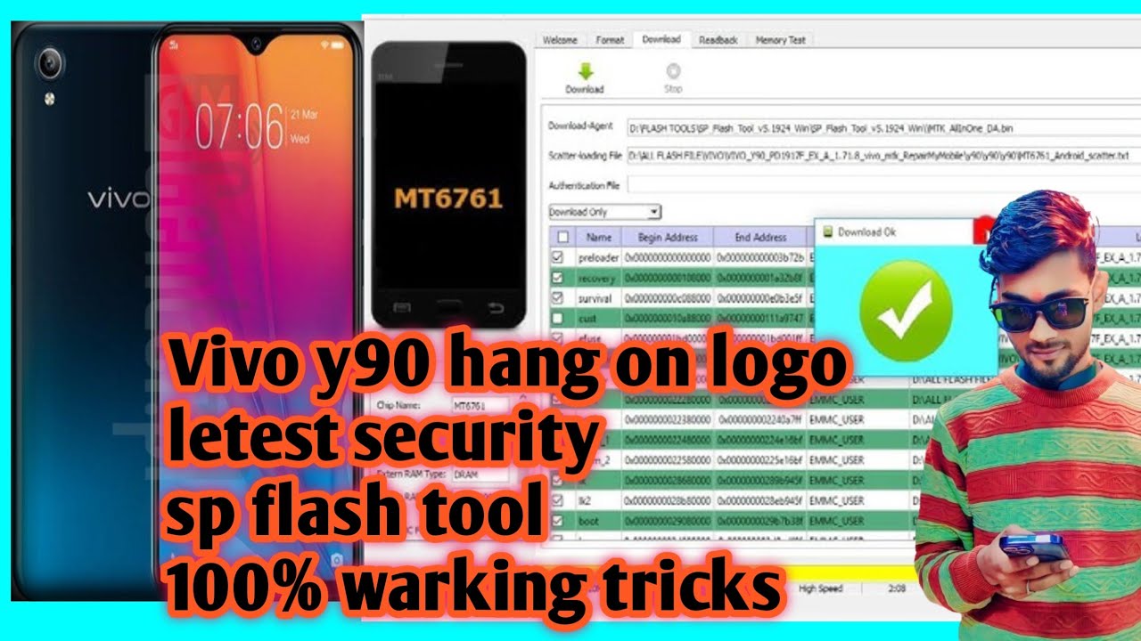 vivo y90 hang on logo flashing sp flash tool