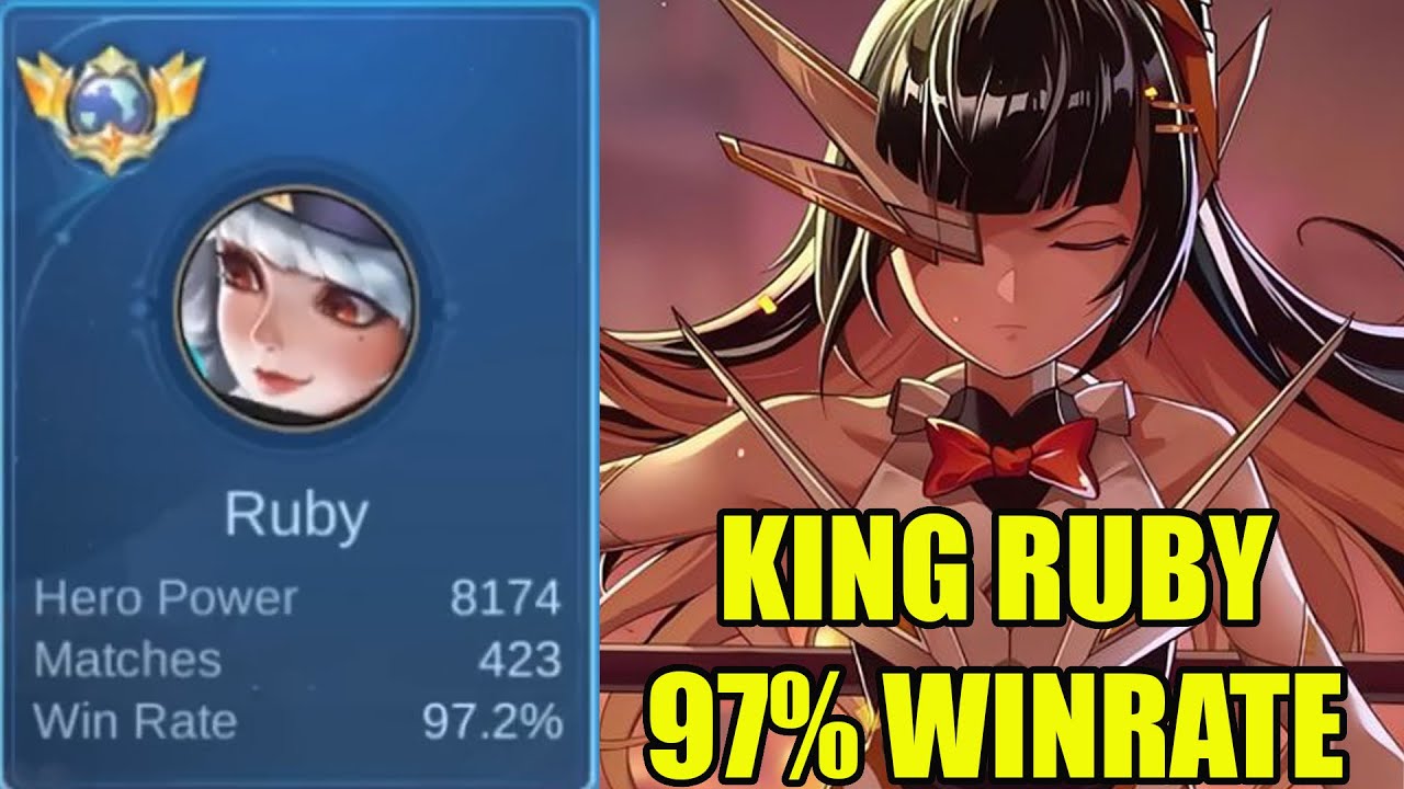RAJA RUBY 97% winrate lebih jago dari pro player kah? - top global ruby mobile legends