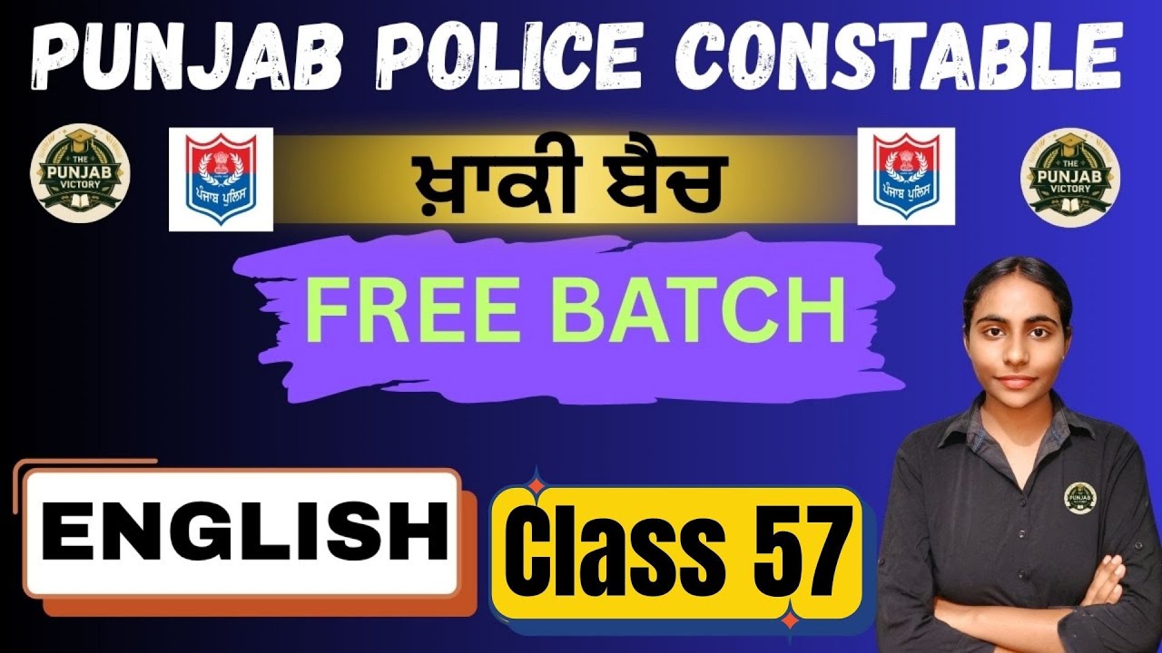 Punjab Police Constable 2026 |  English Class 57  Free Batch | The Punjab Victory  by Preet Mam