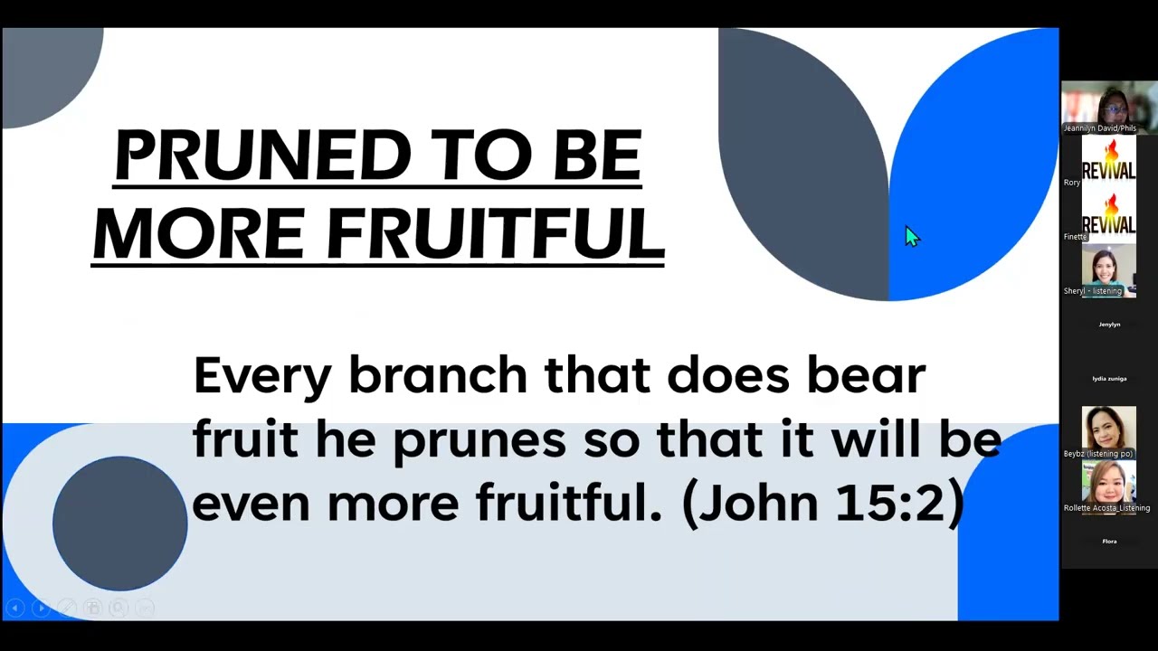 FEBRUARY 19 / PRUNED TO BE MORE FRUITFUL | PTR. JEANNILYN M. DAVID