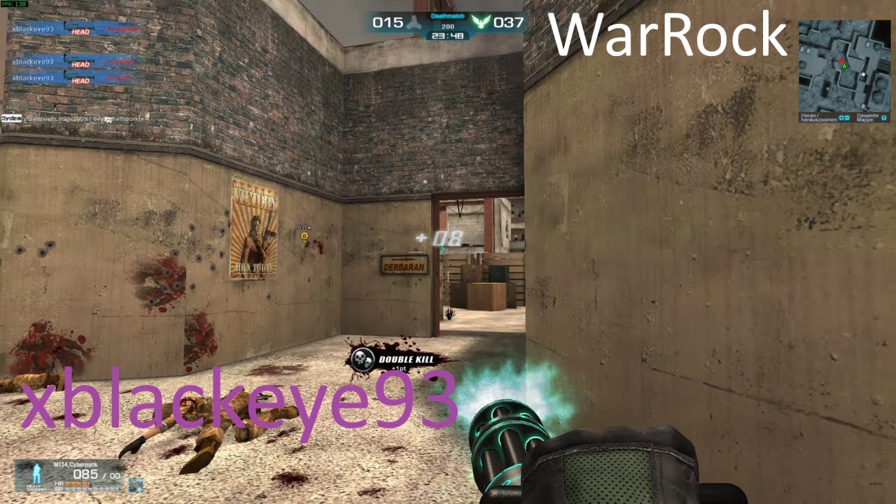 WarRock - xblackeye93, [Deathmatch - Rusty Nails], onthebetterside, m134 + webgrenade gameplay (HQ+)