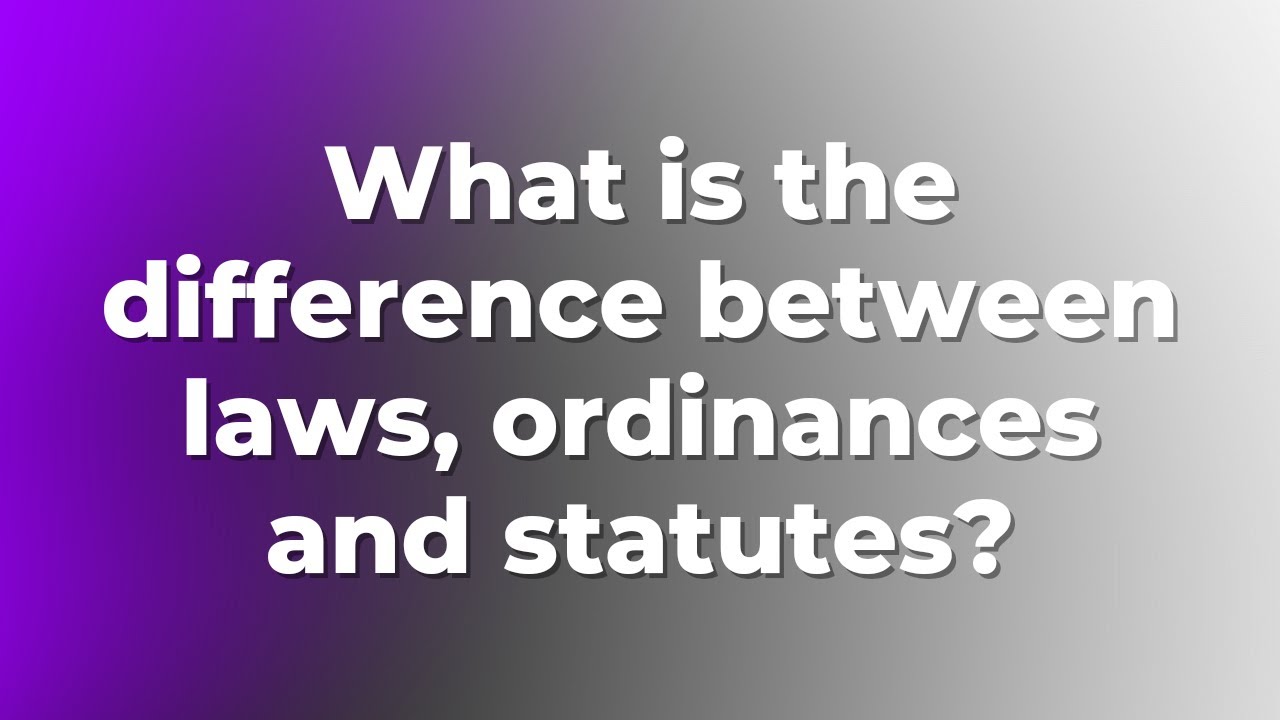Ask Pastor E  - What is the difference between laws, ordinances, and statutes?