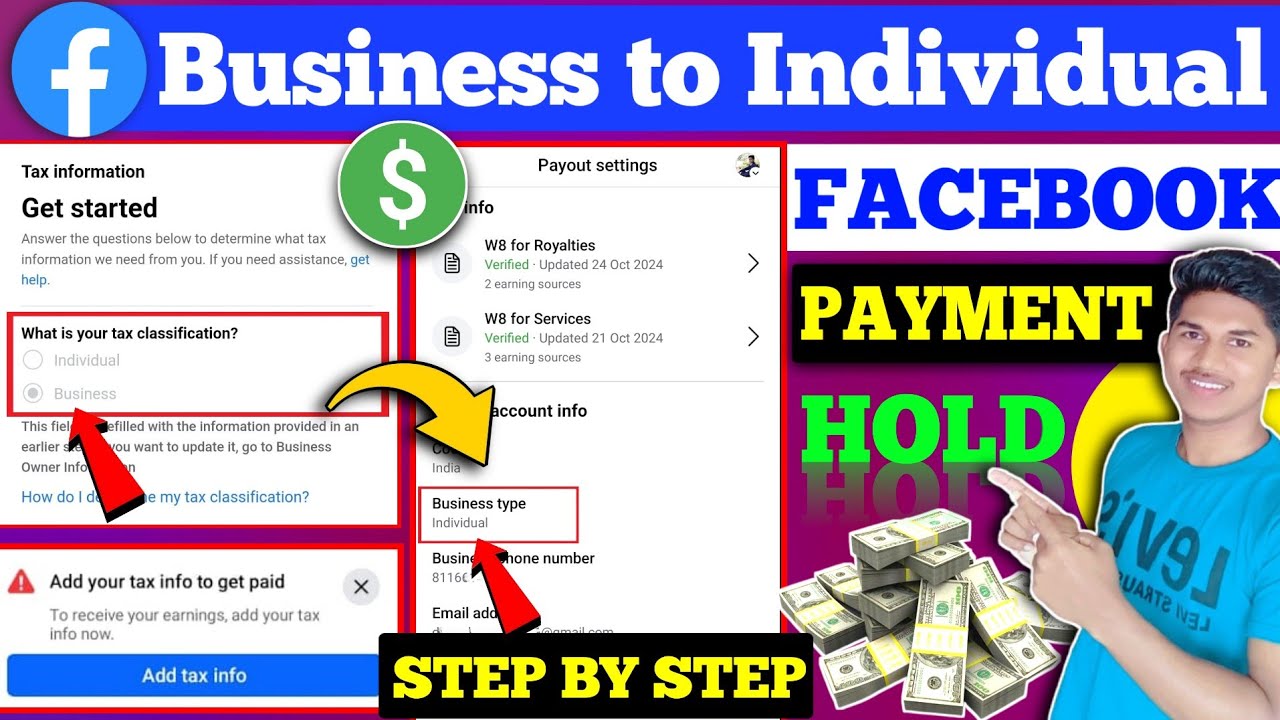 🔴LIVE देखो | Business to Individual Facebook | How to Change Facebook Payout Business to Individual