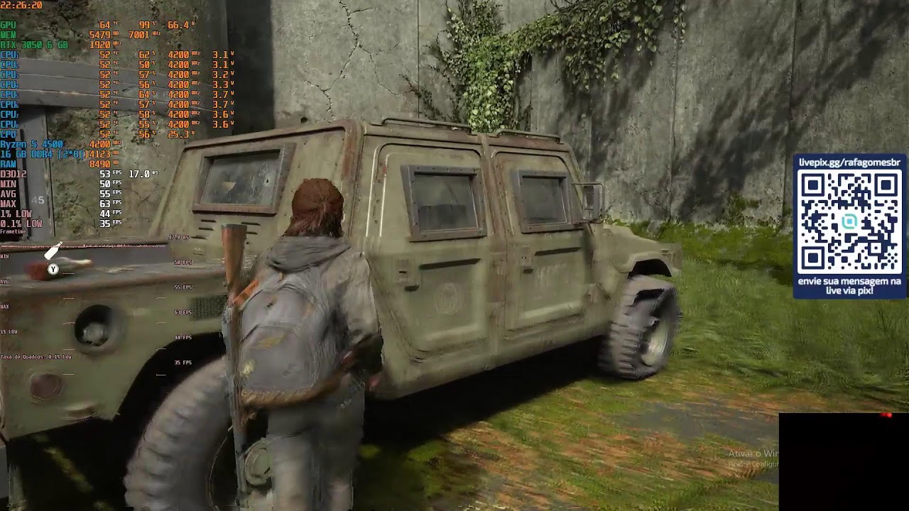 The Last of Us Part II - 1080p (DLAA + FG.) - High - RTX 3050 6 GB + R5 4500 (16 GB) - HDD