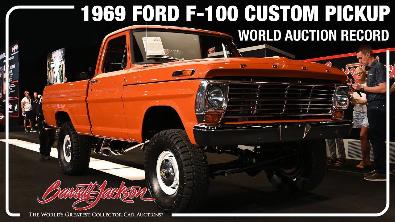 AUCTION WORLD RECORD - 1969 Ford F-100 Custom Pickup - BARRETT-JACKSON 2023 PALM BEACH