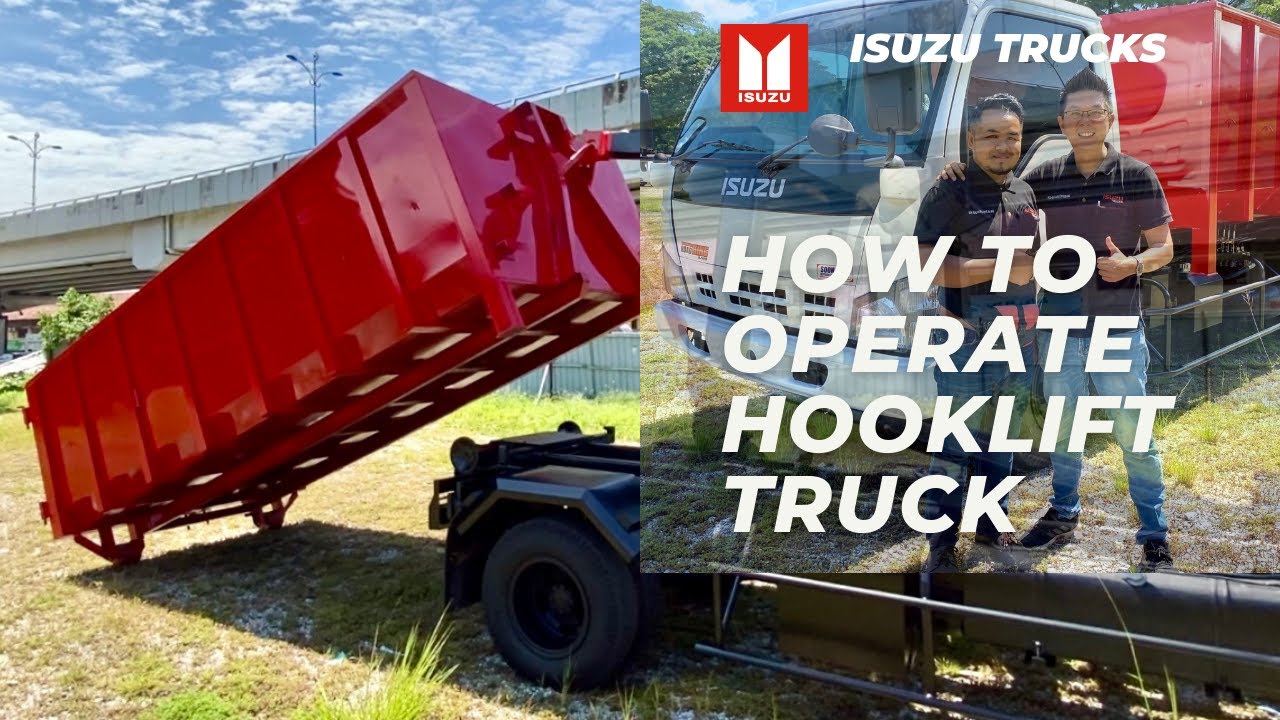 HOW TO OPERATE A HOOKLIFT TRUCK | ISUZU NPR70 ROLL ON ROLL OFF HOOKLIFT BODY WITH 14 FEET STEEL BIN