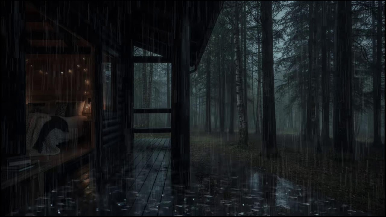 Gentle Rain in the Forest Cabin 🌲🌧 | Soothing Sounds for Restful Sleep