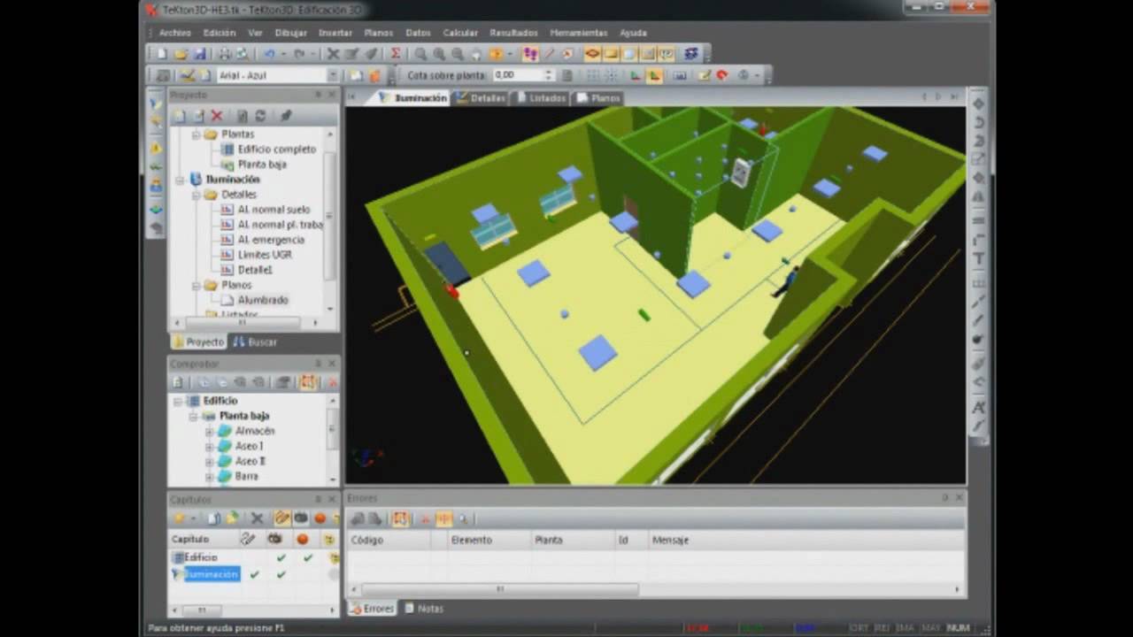 Iluminando la edificación TK-HE3 TeKton3D