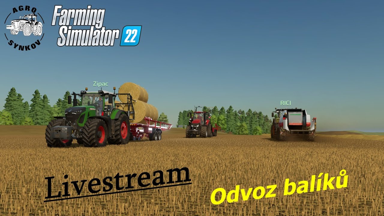 FS22,Agro Synkov , Livestream -  nakládání balíků