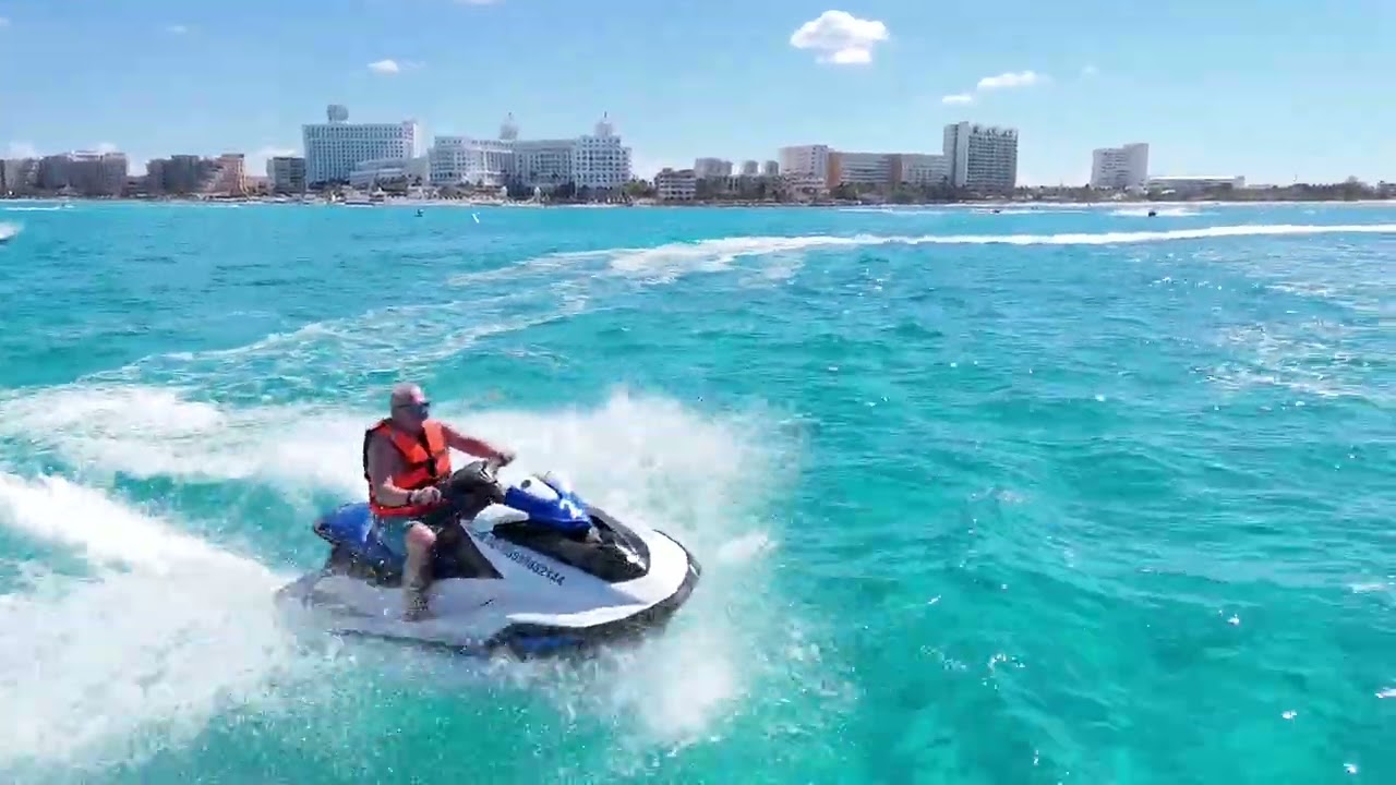 Big fat bastard on slow af jet ski 