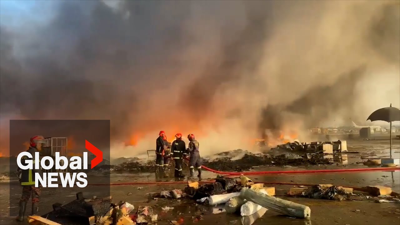 Massive fire breaks out at Dhaka airport's cargo terminal in Bangladesh, all flights suspended