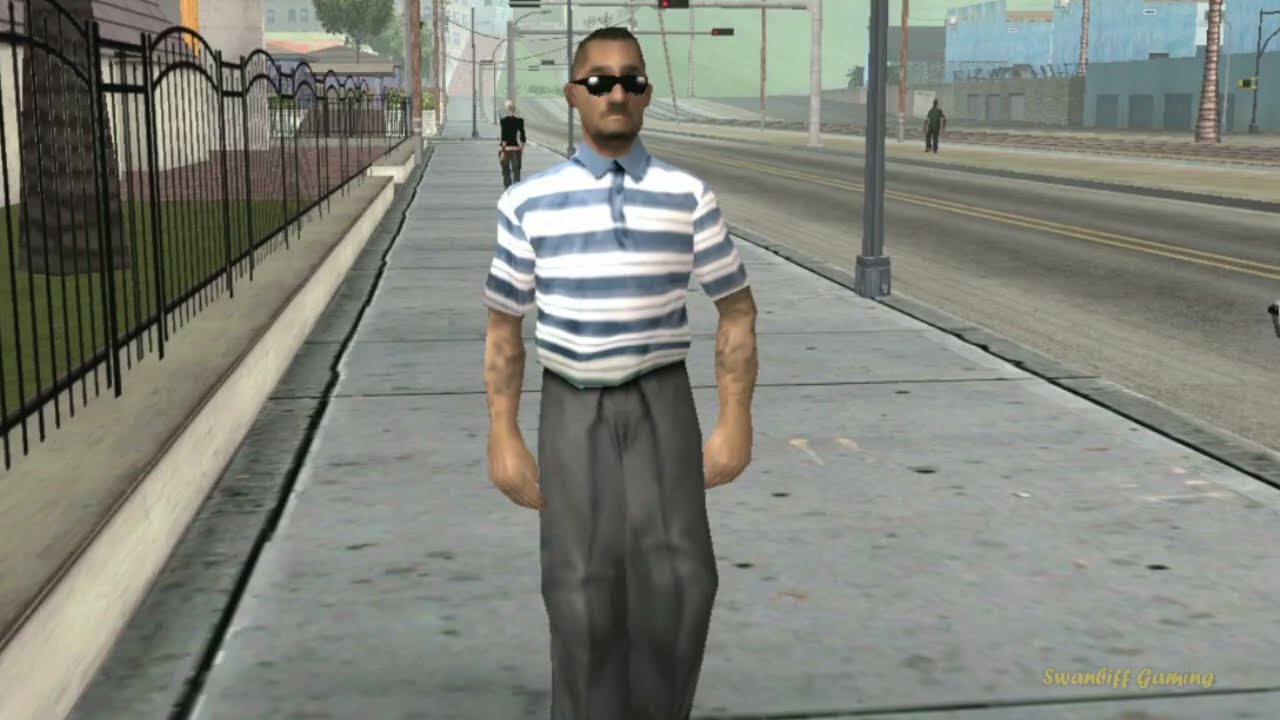 GTA SA Ped Quotes - Hispanic Street Male w/ White & Blue Striped Shirt