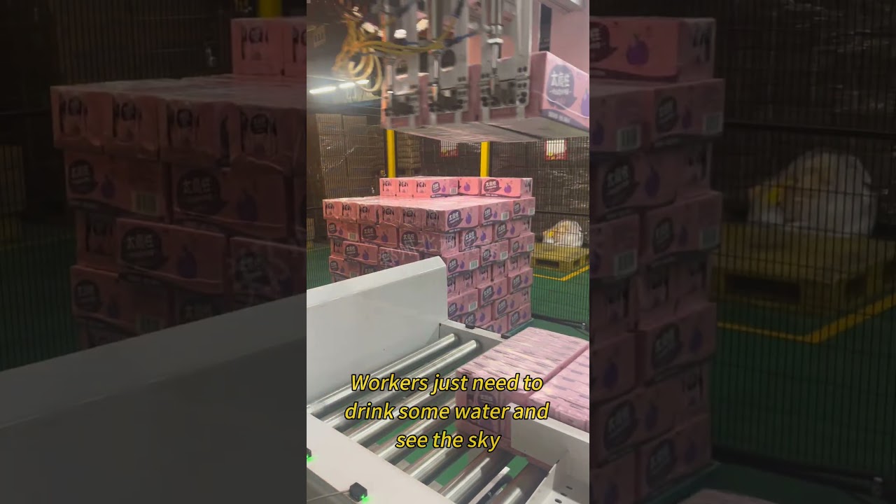 Box Palletizing robot#manufacturing #palletizer #unpacking  #automobile #machine #industrial #