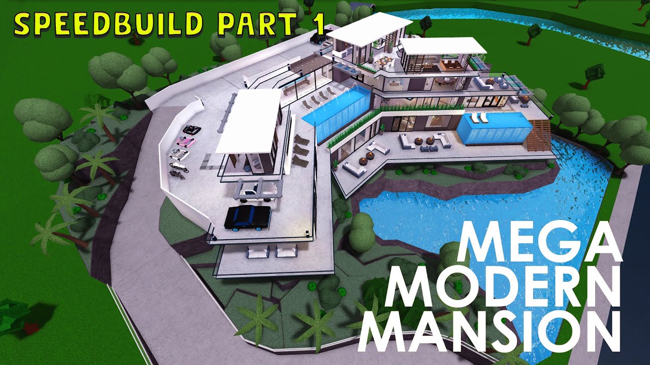 Bloxburg MEGA MODERN HUGE MANSION SPEEDBUILD PART 1