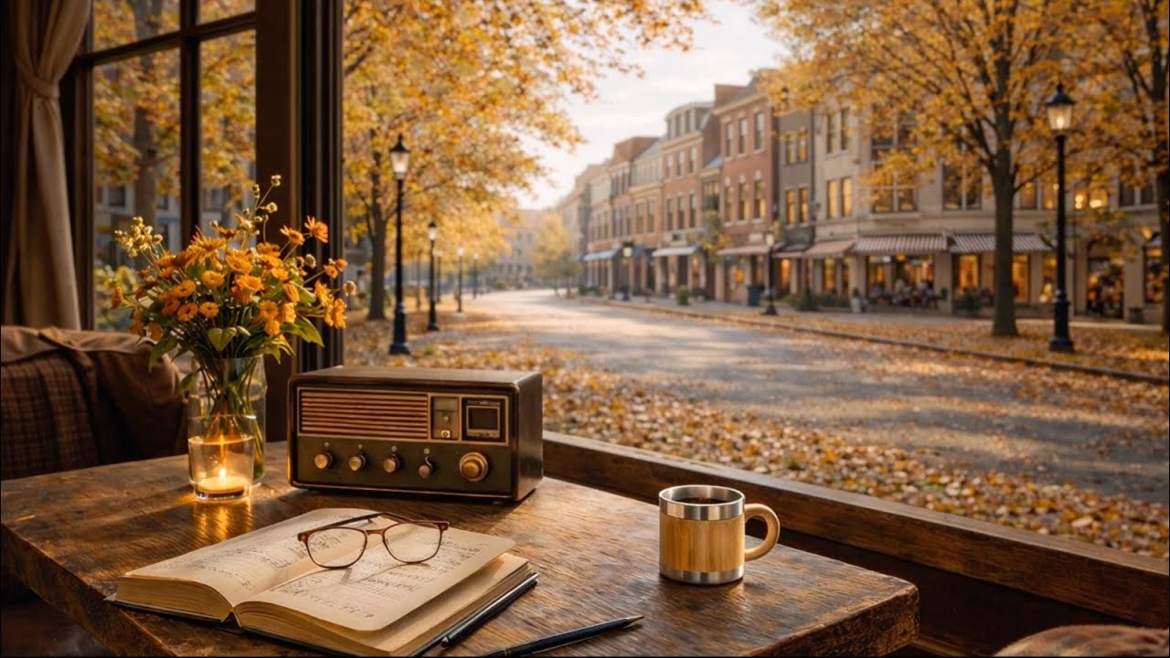 Sunny Autumn Café Jazz ☕🎷 | Warm Coffee Shop Ambience for Work, Study & Relax (4K)