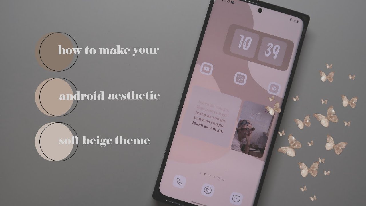 how to make your android aesthetic 🌾 soft beige theme