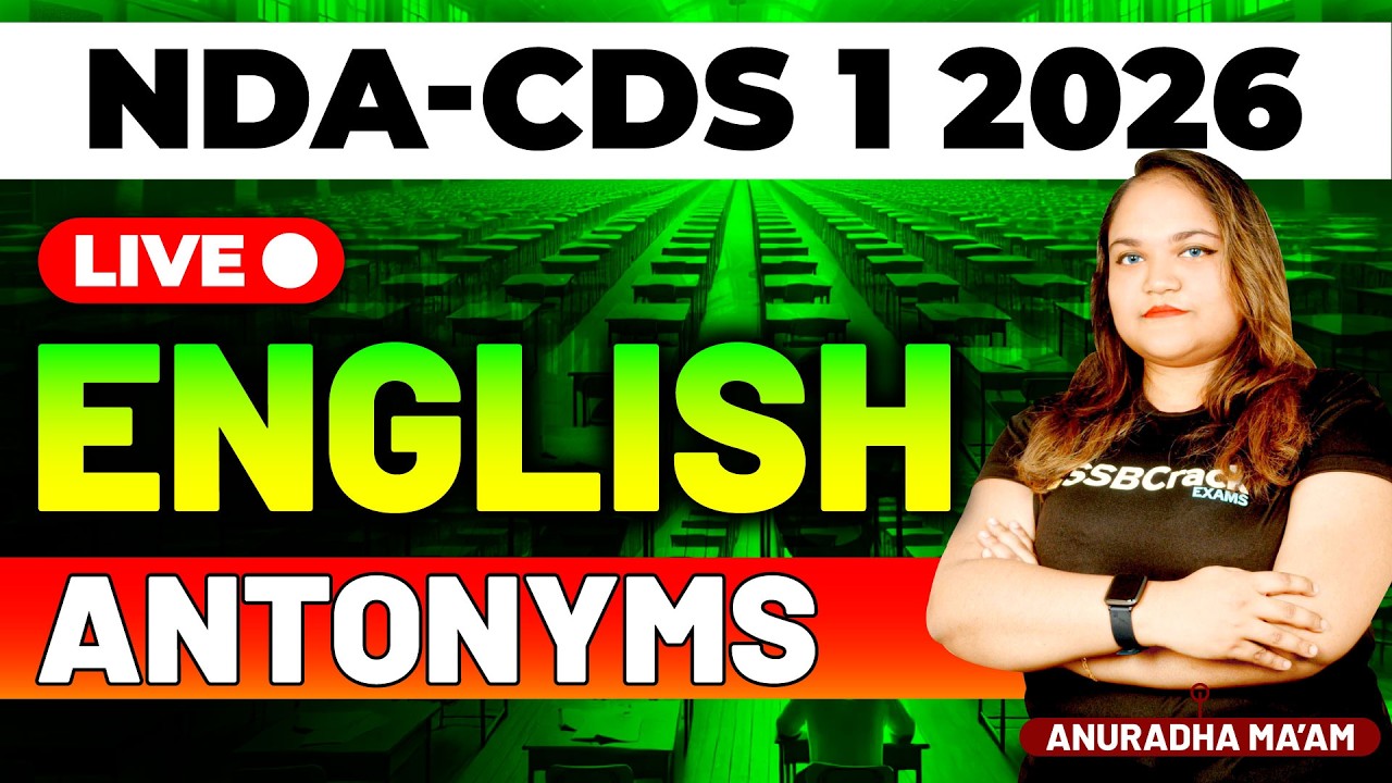 NDA & CDS 1 2026 Exam English Live - Antonyms