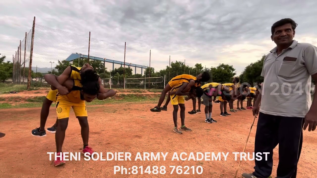 Theni soldier army academy workout on 14.6.2024 at Theni SDAT stadium