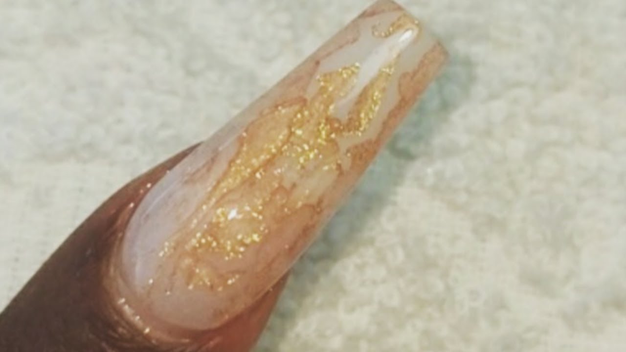 Trying out plastic wrap nails with Acrylic