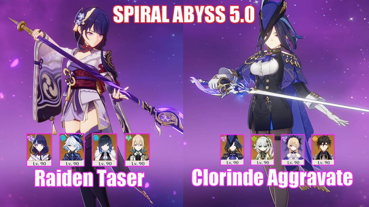 C0 Raiden Taser & C0 Clorinde Aggravate | Spiral Abyss 5.0 | Genshin Impact