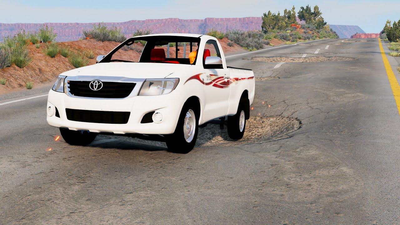 محاكي الحوادث | تحدي شارع الحفر 🚗 🚧 BeamNG Drive