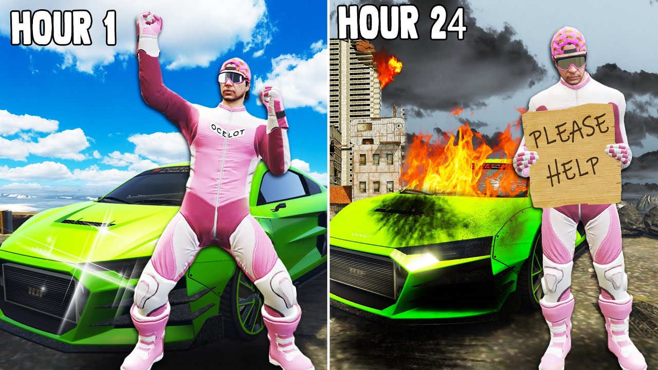 Выжить 24 часа, используя только TikTok в GTA 5