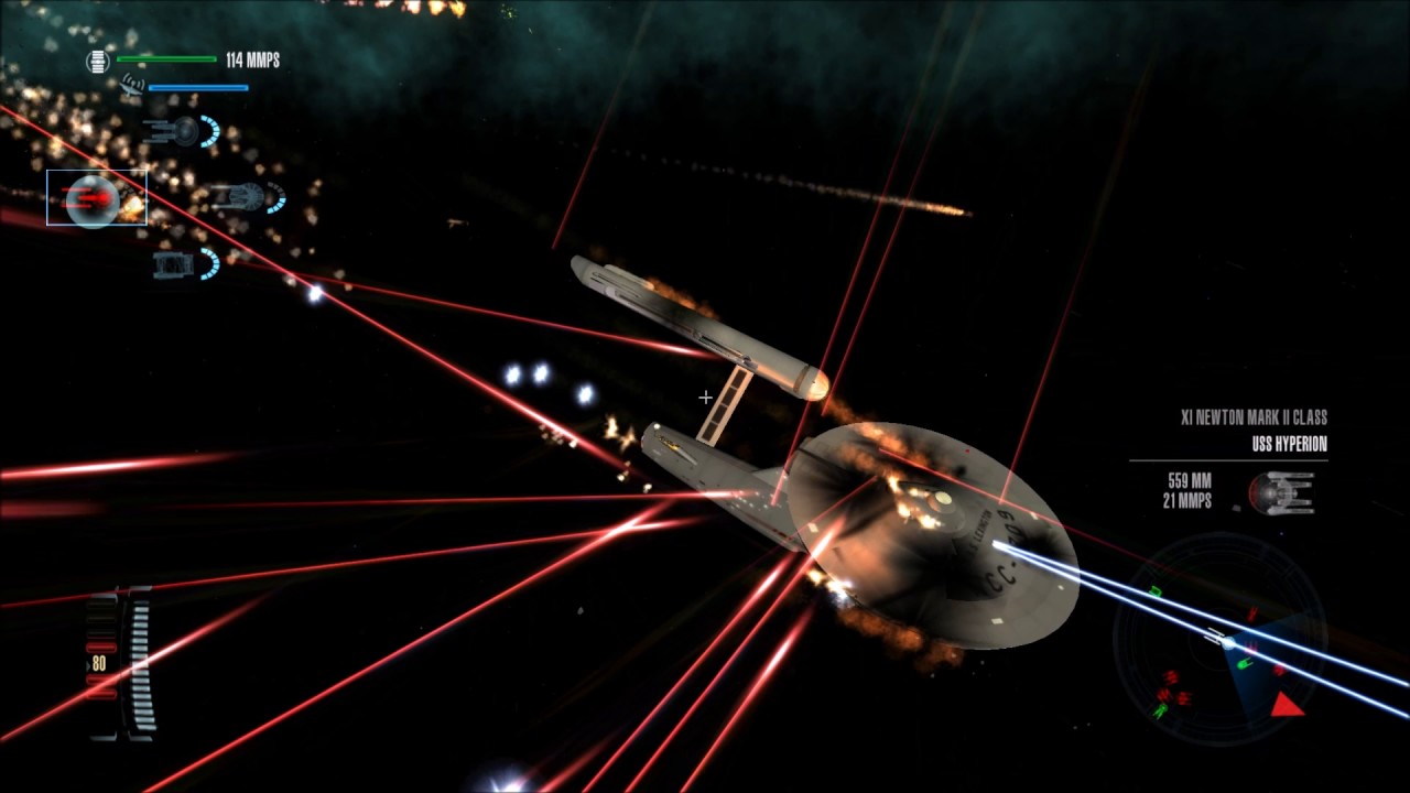 Star Trek Legacy: Ultimate Universe 2.2 - XI Mod Ships vs. TOS Fleet Battle