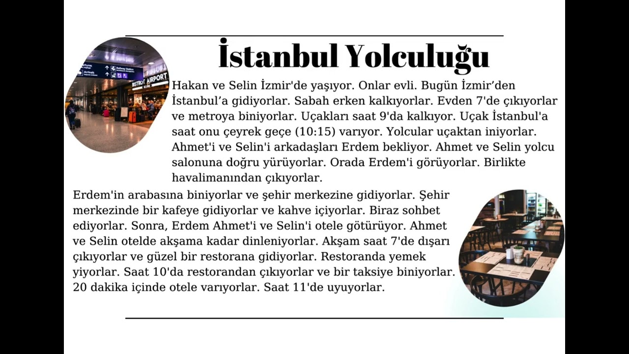 İstanbul Yolculuğu (A1 Text in Turkish)