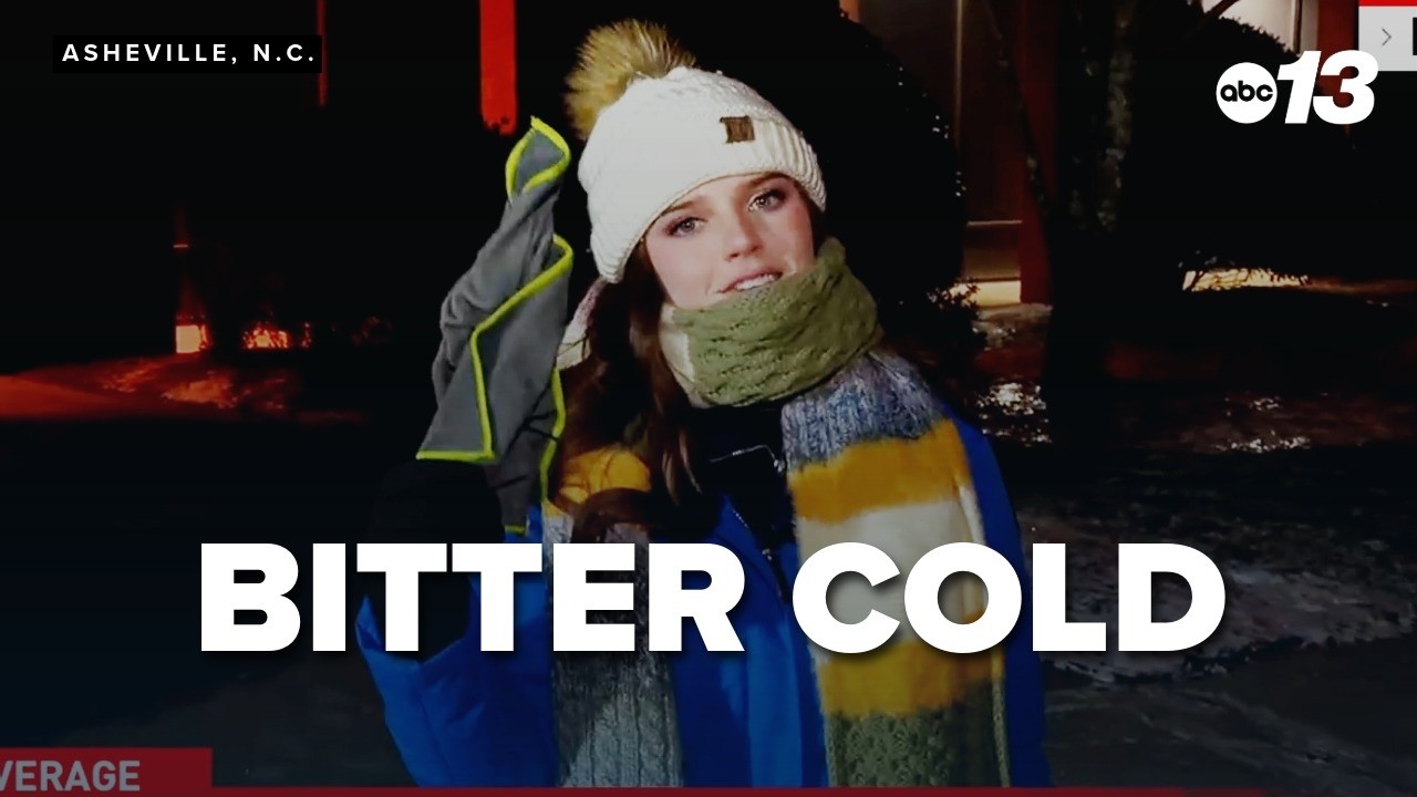 Reporter shows just how cold it is in western North Carolina