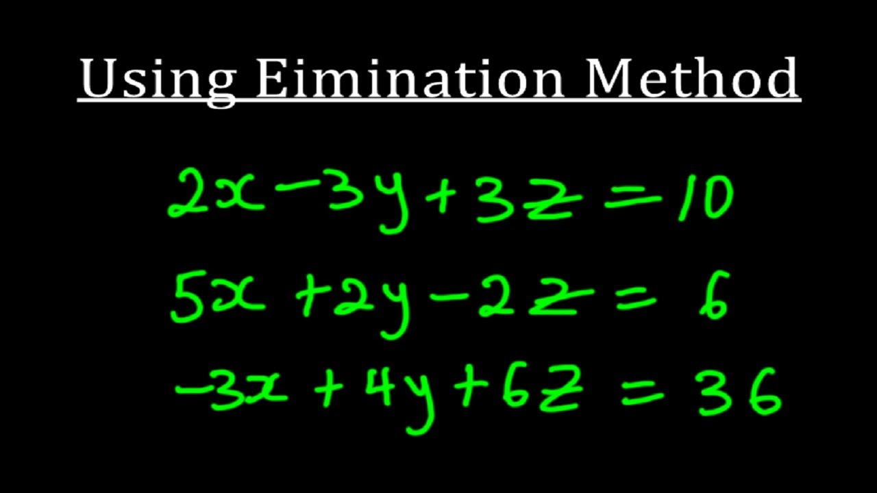How to Solve SYSTEMS OF LINEAR EQUATIONS WITH 3 VARIABLES - Elimination Method