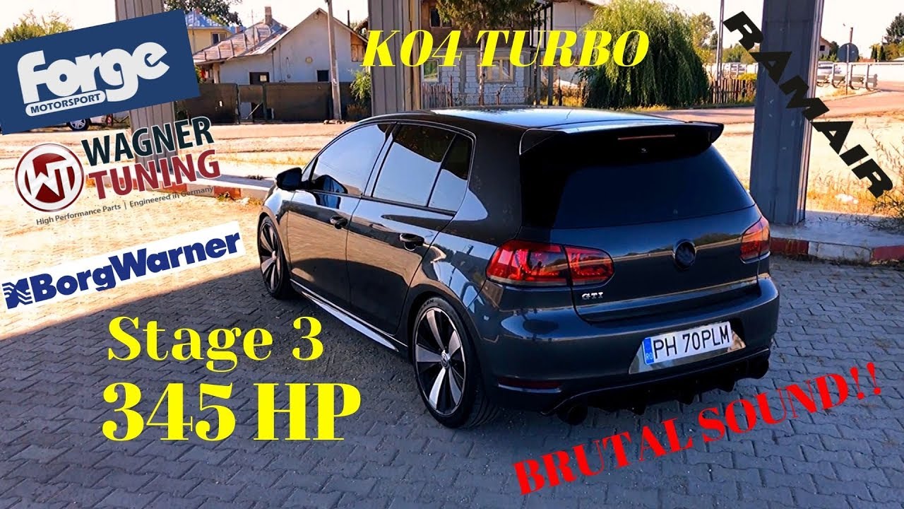 Golf Mk6 GTi -345HP - K04 - Stage 3 - Straight Pipe , Brutal Sound!!