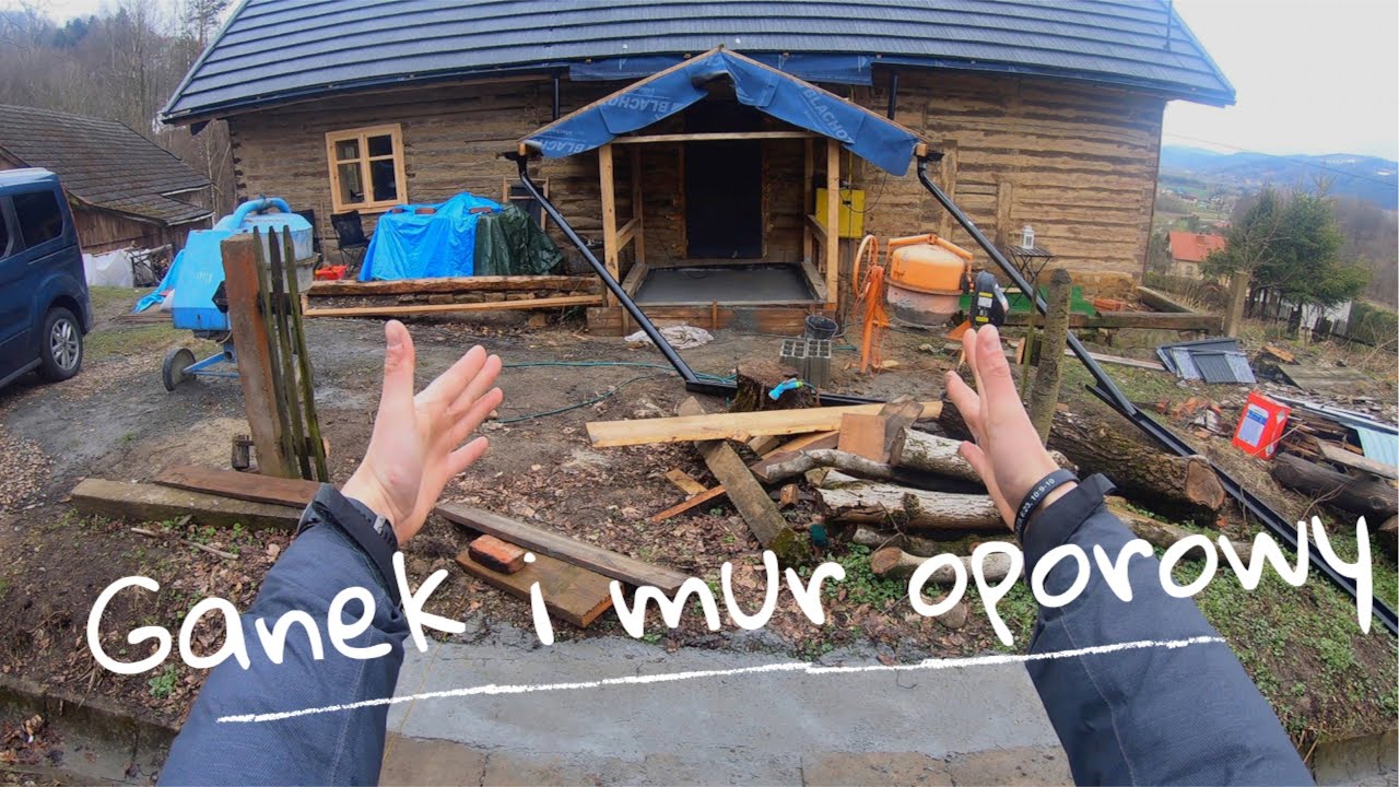 Zalewamy wszystko betonem! Czyli jak najmniej betonu w naszym domu :) Mur oporowy, ganek i podbitka.