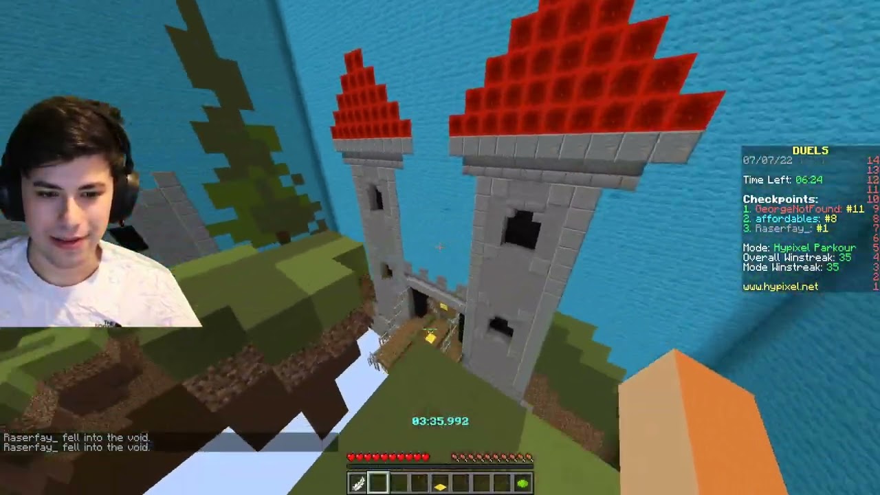 Parkour Practice and talking to Quackity! Georgenotfound July 7, 2022 alt vod
