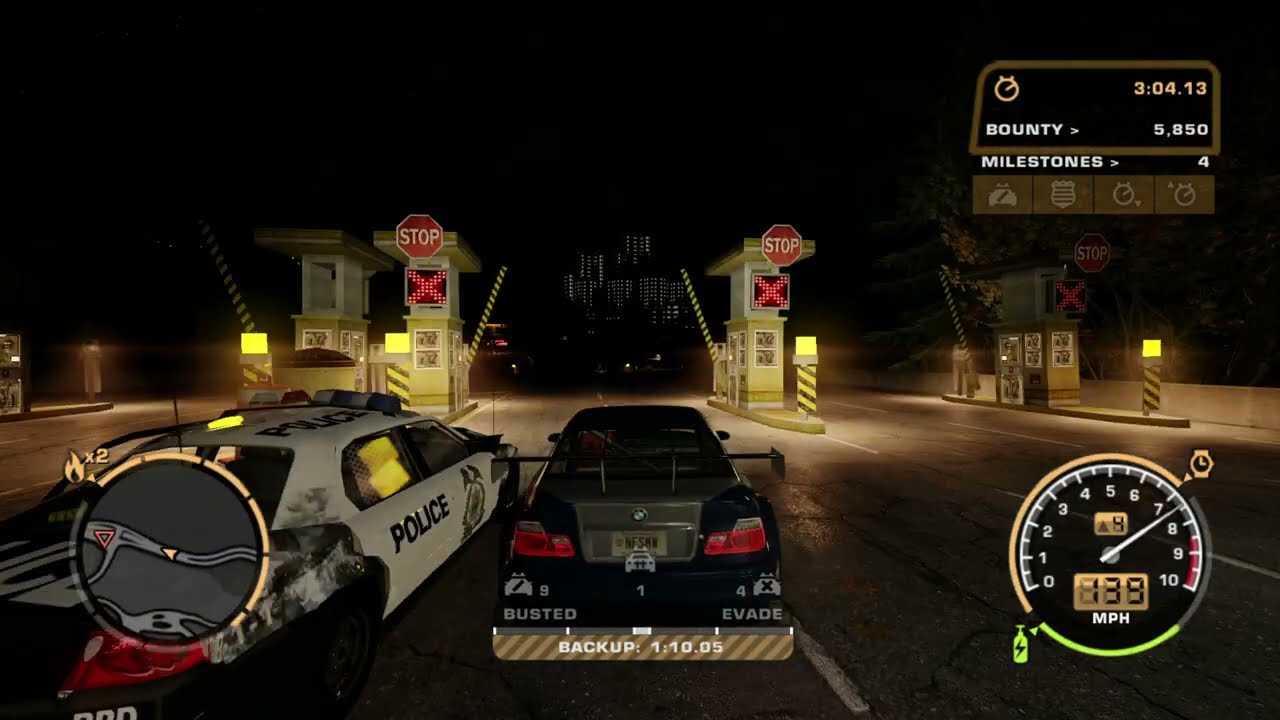 Need for Speed: Most Wanted (2005) Heat 1-10 Police Chase (Night Storm + Relentless Cops)