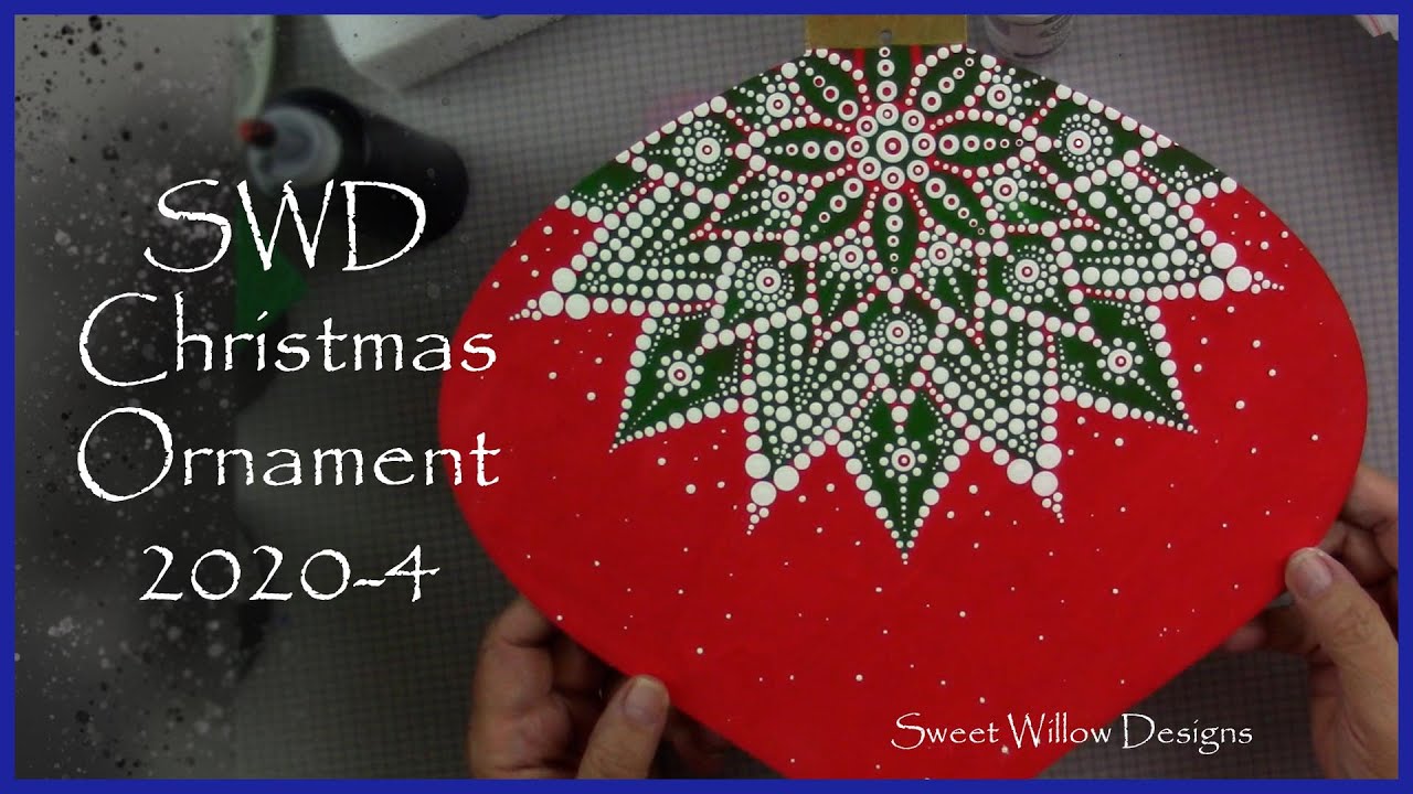 How to Paint Dot Mandalas #095 Christmas Ornament 2020-4 @sweetwillowdesigns #dotmandala #mandala
