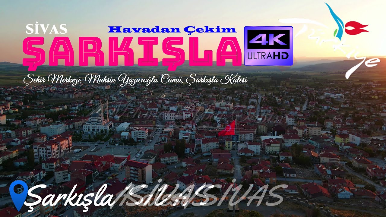 SİVAS / ŞARKIŞLA, Kalesi ve Muhsin Yazıcıoğlu Camii / Gün Batarken - 4K Drone Çekimi / 17.6.22