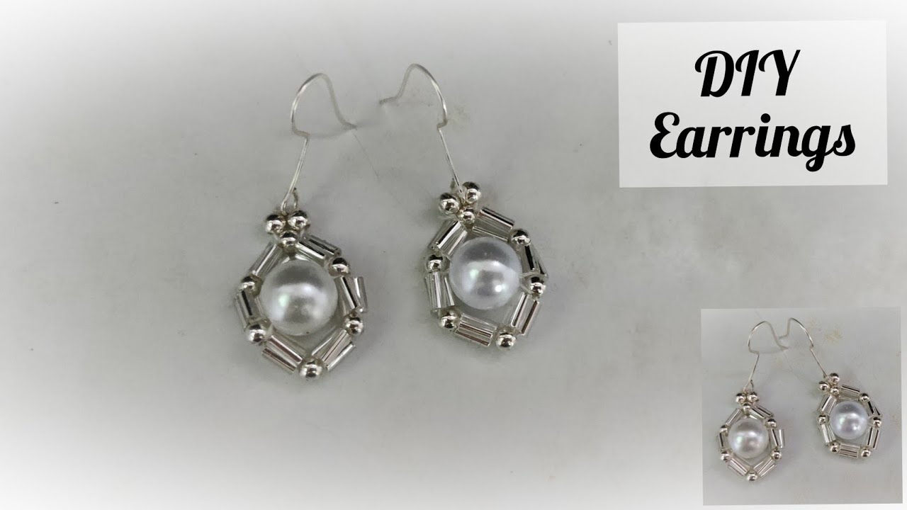 DIY Pearl & Silver Bugle Beads Earrings || New Silver Earrings Pattern42