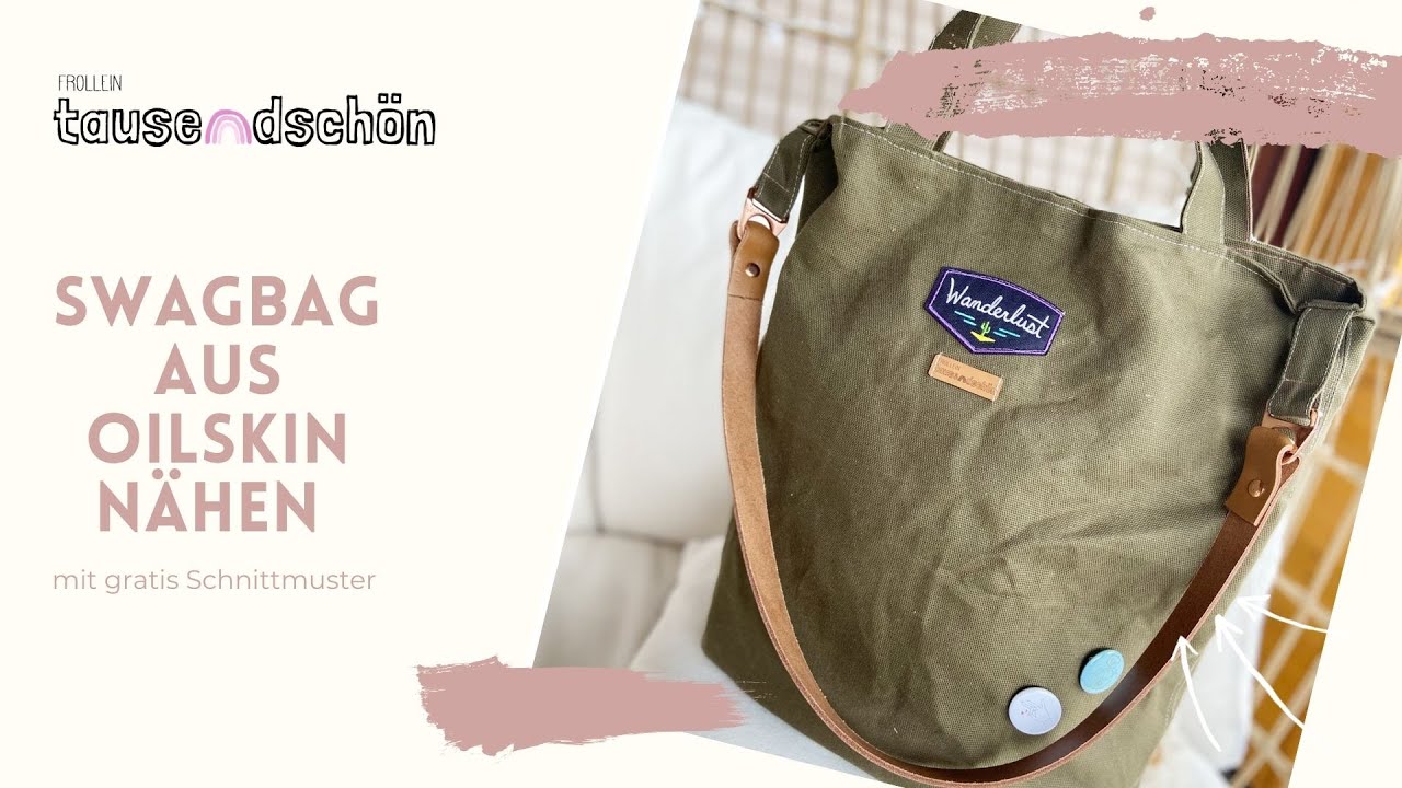 Swagbag nähen // Nähanleitung für einen coolen Oilskin Shopper nach gratis Schnittmuster