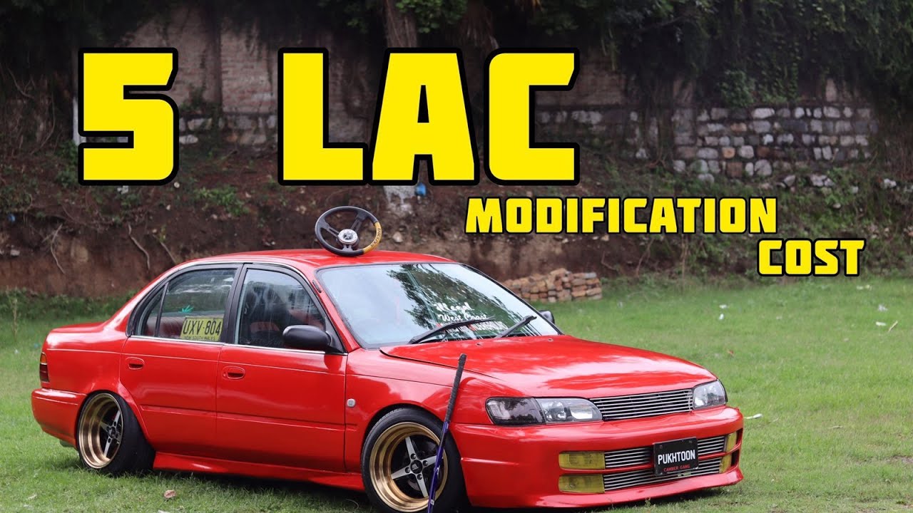 toyota indus Corolla 5lac modification cost  highly modify Modified Squad Pk kpk Abbottabad