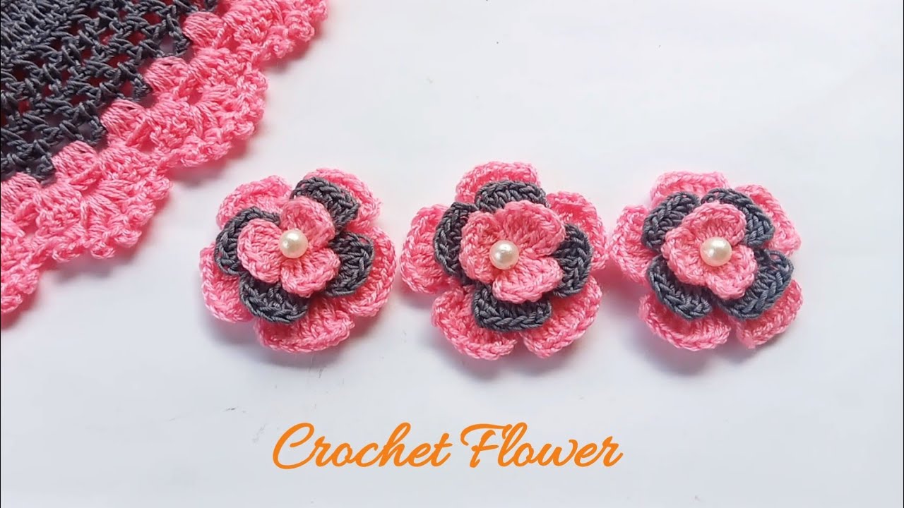 কুশিকাটার ফুল || Crochet Flower || কুরুশের তৈরি ফুলের ডিজাইন