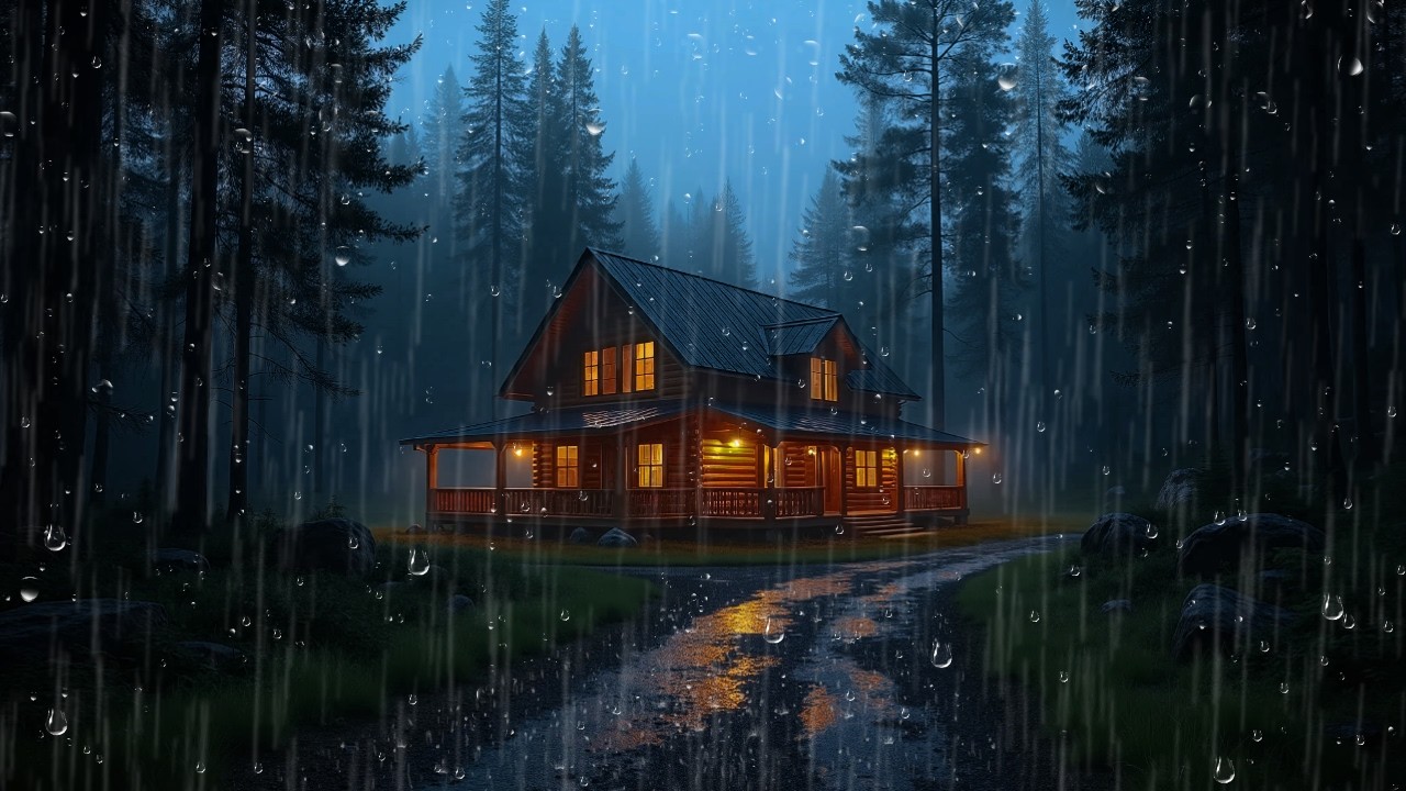 Rain Sounds for Sleeping - Rainstorm & Thunder in the Misty Forest At Night | ASMR