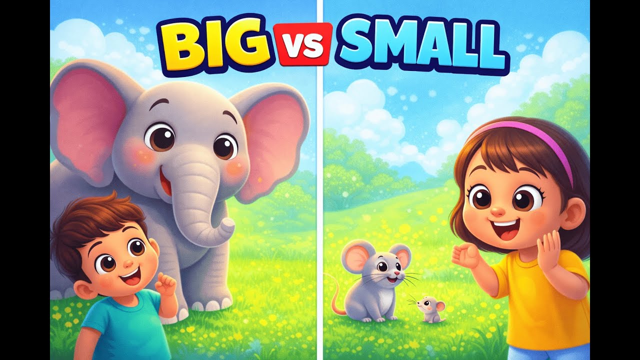 Opposites Song for Kids | Learn Big & Small, Fast & Slow | Fun Learning Song